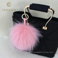Customized supplier designer big fur fluffy ball keychain pendant